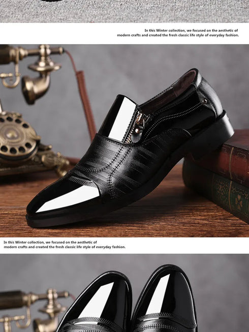 Elegant Breathable Leather Oxfords for Men - Stylish Formal Dress Shoes Perfect for Office, Parties, and Weddings with Comfortable Rubber Outsole and Lace-up Closure